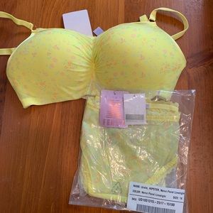 Savage X Fenty yellow floral bra and panty set